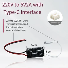 220V에서 5V 2A 무선 카메라 전원 변압기 가정용 모니터링 어댑터 TYPEC USB 공급 장치, 03 TypeC port