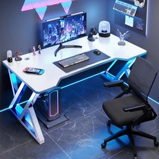 TixPra 가정용 심플 e스포츠 테이블 프리미엄 견고 게임테이블, 화이트