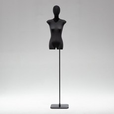 黑色扁身模特道具平胸韓版半身櫥窗陳列女裝服裝店模特展示架全身櫥窗模特兒 擺攤人檯模特兒 人形模特兒, 黑扁身/黑色加厚方板/帶頭