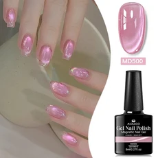 8ml 핑크 마그네틱 젤 네일 폴리쉬 세미 퍼머넌트 UV LED 쏙 오프 네일 용품 DIY 매니큐어용 빠른 건조 데, 01 Q57060-5
