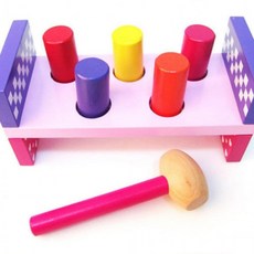 놀이 두드리기 교구 망치 장난감 어린이 공구 도형, 블루, 1개