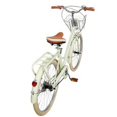 마실 자전거 레트로 입문용 아줌마 여성 복고풍 바구니 슈퍼 스마트 출퇴근 산책 라이딩, 24 인치, 단일 속도, 그레이 공기 타이어 고급형
