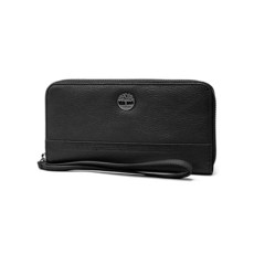 팀버랜드 가죽 RFID 지퍼 여성용 지갑 클러치 리스틀릿 스트랩 핸드백 블랙