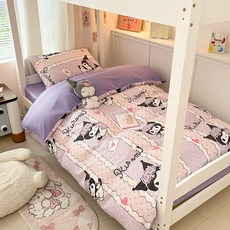 산리오 순면 헬로키티 이불커버 베개커버 사계절 침구 세트 +Integrated International Trade Co. Ltd 머리핀