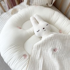 화음베베 사계절 양면 휴대용 아기침대 접이식 아기 침대, 토끼