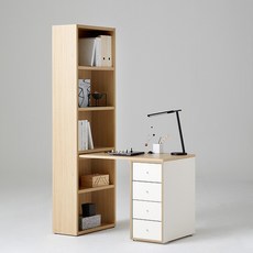 한샘 샘 책상 120cm h형하부서랍 시공(컬러 택1), 색상:좌형/크림화이트/피치(B)
