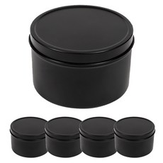 틴케이스 250ml 알루미늄 블랙 캔들 용기 DIY 재료, 5개