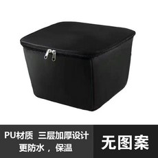 電動自行車/電瓶車前置儲物收納車筐 防水防塵帶蓋防雨通用款, 加厚款 黑色無圖案防水皮革內膽,通用款