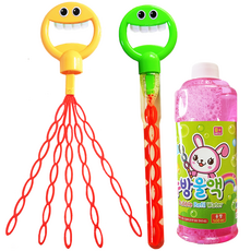 해피아이 44cm 32구 문어 왕 스틱 비눗방울 2p + 500ml 리필액 세트, 1세트, B)빨강+파랑+리필액