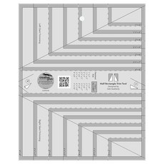 Creative Grids 하프 직사각형 트림 툴 퀼트 눈금자 - CGRDH6 미국산 21.6 x 26.7cm(8-1/2 10-1/2인치) 미끄럼 방지 그립 아크릴 퀼팅