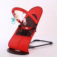 접이식 흔들 의자 침대 신생아침대 신생아, 레드 더블 메시+ A