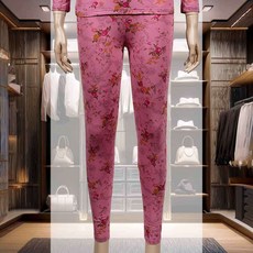 플라워패턴 천연섬유 9부 하의내의 실내 오가닉 임산부 보온메리 나시 겨울