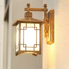 야외 외벽등 건물 한옥 벽등 외부 전통등, 청동 소형 벽 램프 10W LED