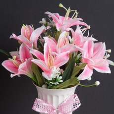 릴리성묘화분set 35cm (DIY) 조화 인테리어, 2개, 핑크