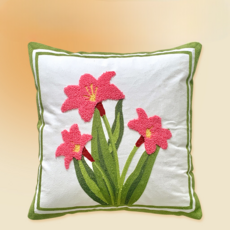 花卉刺繡靠墊套