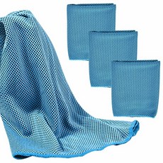 쿨타월 냉감 스포츠 타월 고밀도 메쉬 흡수 빠른건조, 4개, 02 블루