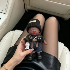 나타샤 검은 인형 옷 14cm 큰 사이즈 나타샤 전용 옷 귀여운 잉글리시 스타일 인형옷 귀여운 피규어 의상 교환 부품, 아기옷만 - 블랙 헤드폰 6종 세트