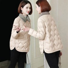 TKX 여성 경량 다운 재킷 따뜻한 가벼운 패션 정장 스타일 귀여운 카라넥