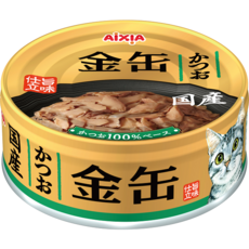 【單罐】日本 AIXIA 愛喜雅 金罐貓罐頭70g 金缶 厚金缶 金缶濃厚 金罐 貓罐頭, 1個, 【金罐】2號-鰹魚