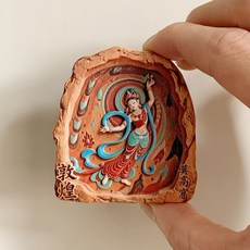 甘肅敦煌莫高窟飛天立體彩繪冰箱貼 中國旅遊紀念品 樹脂磁貼, 如圖所示