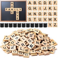 50 PCS 우드 마그네틱 레터 냉장고 벽용 나무 자석 학습을 위한 알파벳 타일 장식용 게임 보드, 450pcs Off White