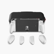 스컬앤코 닌텐도 스위치 OLED TPU 그립케이스 + 맥스캐리 파우치 세트, 화이트, 1세트, 화이트