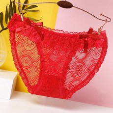 아리샵 더블 리본 미니 삼각 큐티 프릴 레이스 섹시 망사 여성 팬티