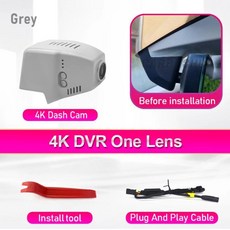 스코다 엔야크 블랙박스 엘로크 차량용 앱 연결, 6. grey HD 4K 2160P, B. With 64G TF Card