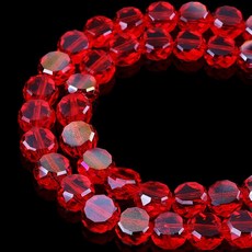 DIQIO 주얼리 제작용 6mm 스파클 플랫 크리스탈 비즈 - 팔찌용 코인 스페이서 라운드 슬라이스 93-100개 레이크 블루 AB 164529, 레드 AB