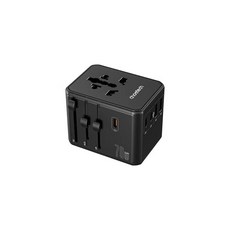 choetech 70W 氮化鎵旅行轉接器, 黑色, 1個, 6.95cm