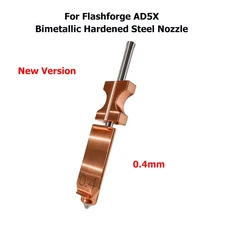 플래시 포지 AD5X 액세서리 바이메탈릭 노즐 신형 강화 스틸 핫엔드 0.20.40.60.8 3D 프린터 부품, 10 0.4mm, 04 1 Set