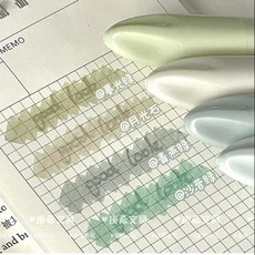 애교살펜슬 HEYEJET 심플한 그라데이션 컬러 시리즈 페인트 마커 문구 키 단어 하이라이터 펜 사랑스러운 스크랩북 세트당 4 개, [02] Green, 없음, 2) Green