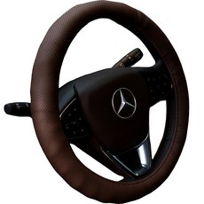 볼체 차량 논슬립 얇은 순정형 핸들커버 타공 운전대 커버, 1개, 03.에스프레소 브라운