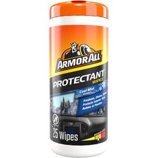아머 올 카 인테리어 클리너 프로텍터 물티슈 - 자동차 및 트럭 오토바이 청소 쿨 미스트 25 카운트 78509, Cool Mist (6 Pack)