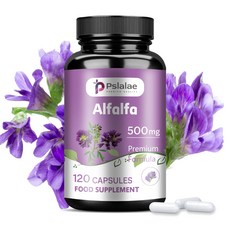 Pslalae Alfalfa 500mg 高級配方 120 粒 膳食補充劑, 60組