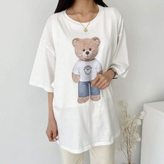 순면 100% 테디 코튼 여름 수유 티셔츠 외출 수유티 반팔 수유복 ID327