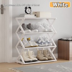 4단 간편 신발장 현관 접이식 신발장 소형 주택 현관 필수품! 다층으로 공간 효율성 UP 설치 불필요 현관 좁은 틈 활용 수납 거실/서울 간단히 물건 정리 현관 깔끔하게, 1개, 흰색