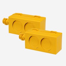 천지몰 콘센트보호커버 유성 2구 황색(고무), 2개