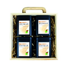 龍源茶品 平安喜樂木質典雅手提茶葉禮盒 120g 300g/附提袋 SGS檢驗合格 杉林溪茶葉, 1個, 蜜香貴妃烏龍-梨山茶30gx4罐