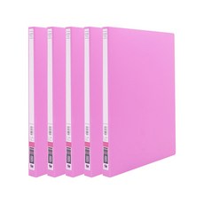 희망사무포인트 펀치리스 PP 레바화일 A4, 분홍, 5개