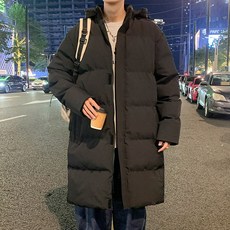 中長款情侶保暖棉服外套 - 加厚簡約冬裝