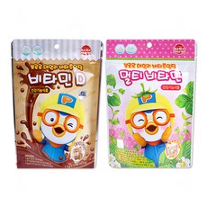 뽀로로 데일리 비타츄잉정 딸기맛+초코맛 세트, 2개, 15정