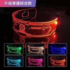 LED 科技風 護目鏡 派對道具, 1個, 七彩眼鏡OPP袋, 七彩, OPP袋