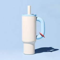 Ait 대용량 1050ml 스텐 차랴용 보온보냉 손잡이 텀블러, 화이트, 2개