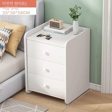 이불장 소형 이불 조립식 간이 장롱, 3단 따뜻한 화이트-33x30x58CM