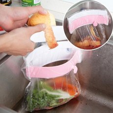 주방 싱크대 음식물쓰레기 봉투걸이 매직클립 홀더, 1개