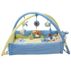 嬰兒健身架新生兒遊戲毯寶寶爬行墊八音盒玩具0-1歲禮品學爬行, 1個, 藍王子