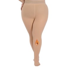 VivaCurve 플러스 사이즈 플리스 안감 타이츠 여성용 인조 반투명 따뜻한 팬티 스타킹 시어 두꺼운 보온 레깅스 겨울용 누드 대형-특대형