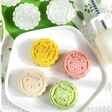 오아브로드 미니 월병틀 화과자 몰드 세트 꽃, AQ. Daffy 50g 푸시 1개 직경 45cm 4개