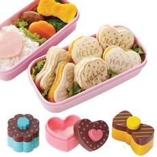 미니 샌드위치 커터 스위트 리본 하트 샌드위치틀, 1개